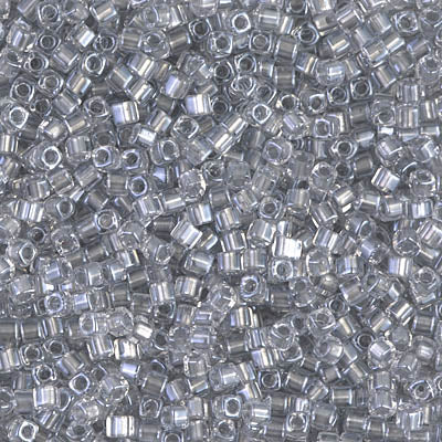 0242 - 5g x 1.8mm Miyuki cubes in Sparkling Pewter lined Crystal