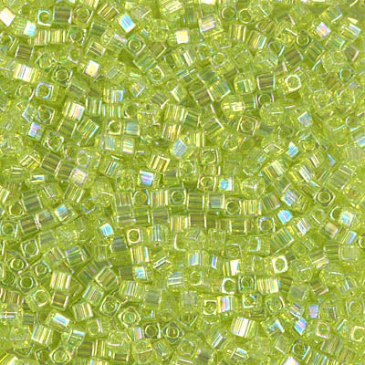 0258 - 5g x 1.8mm Miyuki cubes in Transparent Chartreuse AB