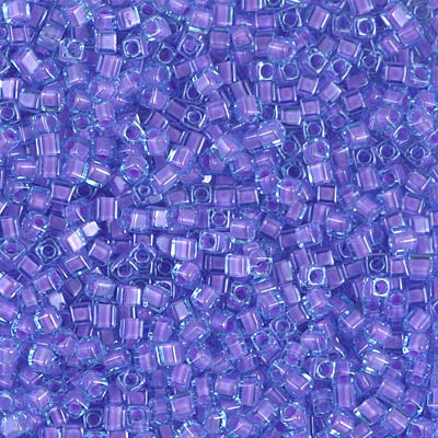 2640- 5g x 1.8mm Miyuki cubes in Lilac lined Aqua AB