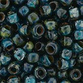 Y322 - 10g Size 8/0 Toho seed beads in Hybrid Transparent Capri Blue Picasso