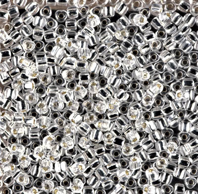 1101 - 10g Size 10/0 Miyuki triangles in Silver lined Crystal