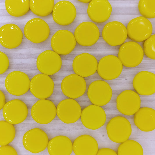 10 x 8mm disc beads with 2 holes in Yellow mix