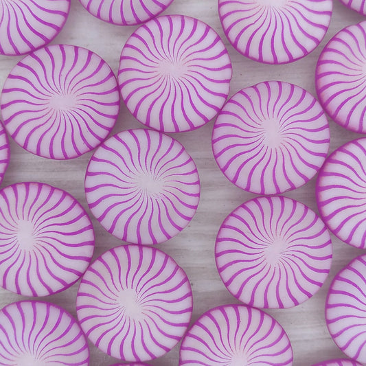 5 x 17mm lentil beads in Neon Dark Purple with Urchin