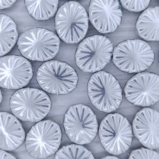 10 x flat ovals in Full Silver (14x12mm)