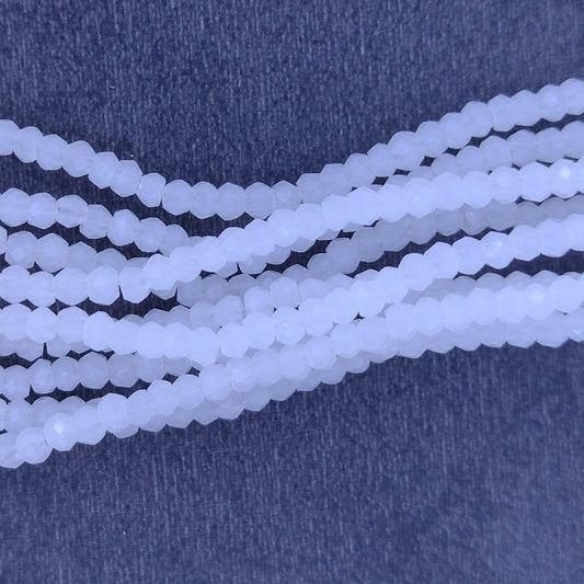 200 x 1mm Chinese cut beads in White Opal