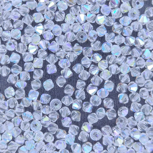 25 x 2.5mm bicones in Crystal AB (Czech)