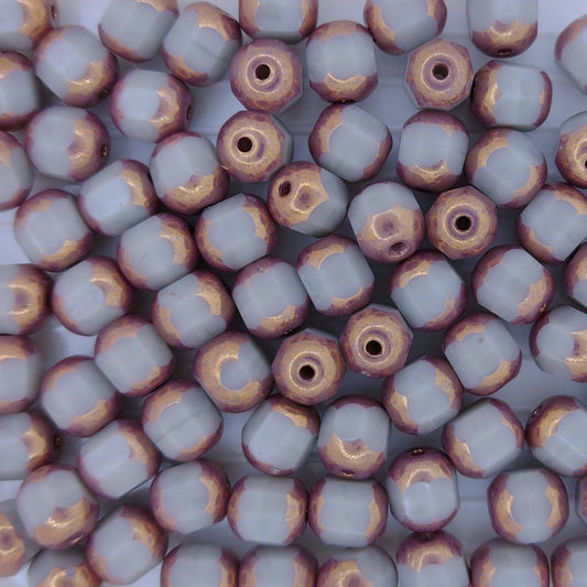 10 x 6mm window beads in Opaque Grey/Bronze