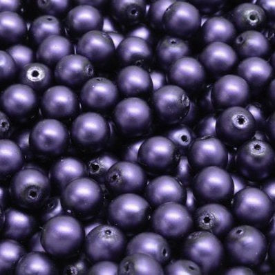 25 x 6mm pearls in Matt Eggplant