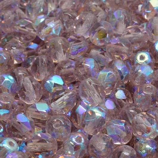 25 x 6mm faceted beads in Light Amethyst AB