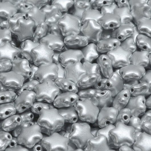 25 x 8mm stars in Aluminium Silver