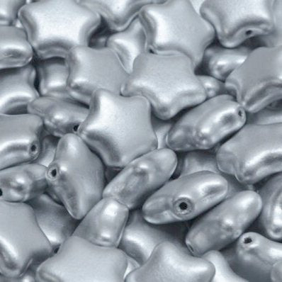 10 x 12mm stars in Aluminium Silver