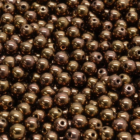 50 x 4mm round beads in Black/Vega Lustre