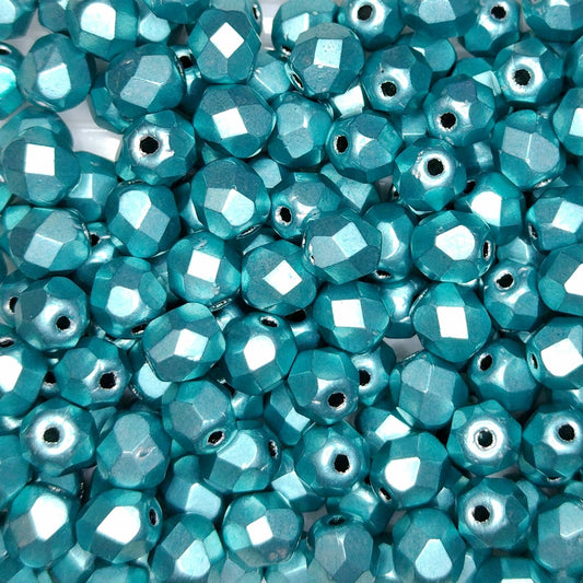 25 x 6mm faceted beads in Saturated Metallic Island Paradise