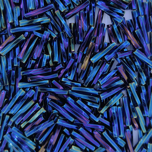 0452 - 10g x 9mm Miyuki Twisted Bugles in Dark Blue Iris