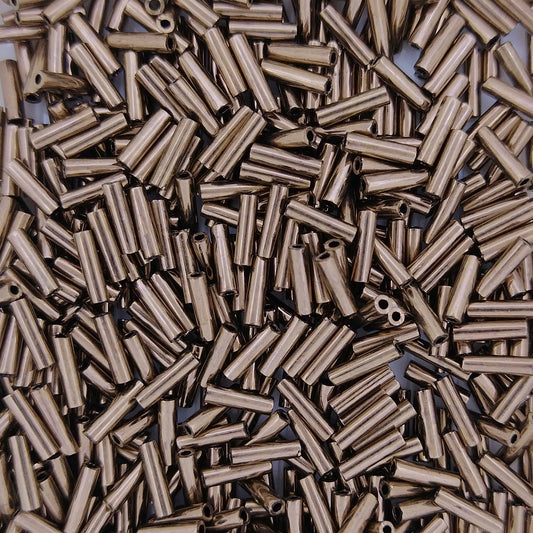 0457 - 5g x 6mm Miyuki Bugles in Metallic Dark Bronze