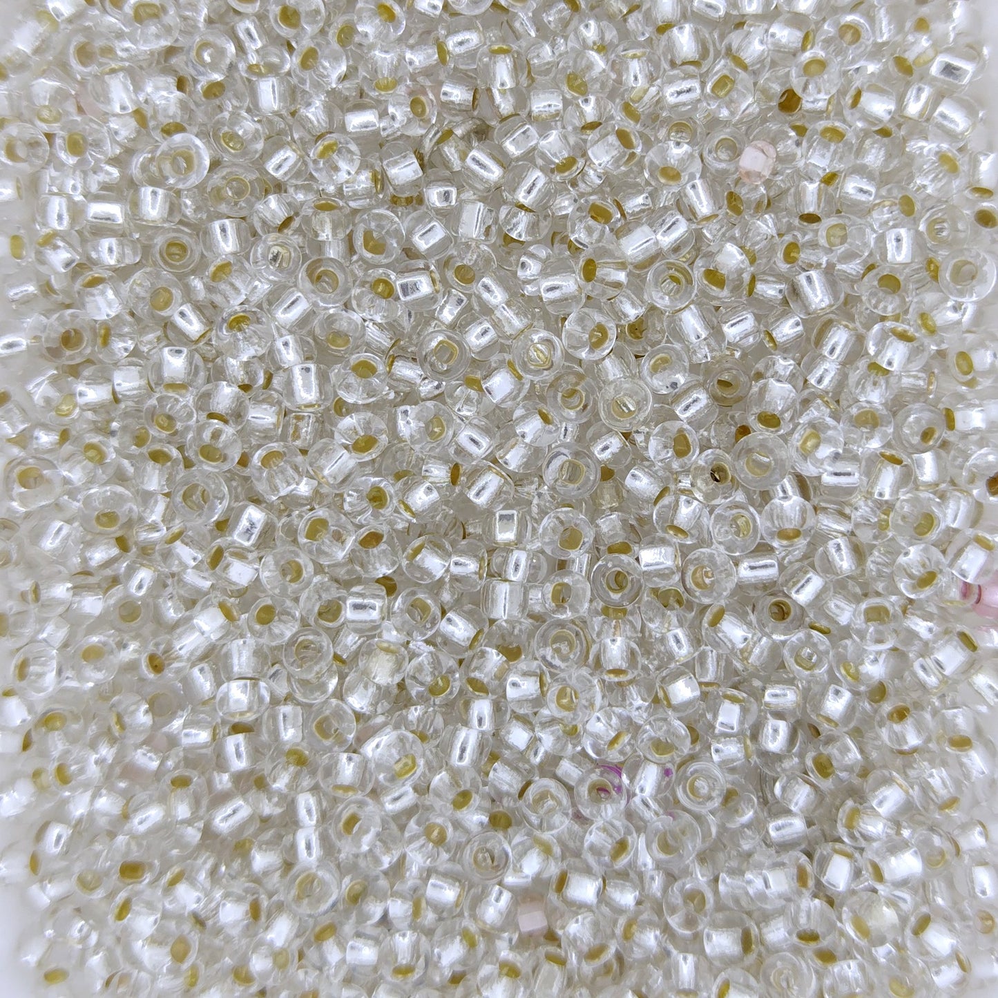 10g x 2.5mm seed beads in Silver lined Crystal (vintage)