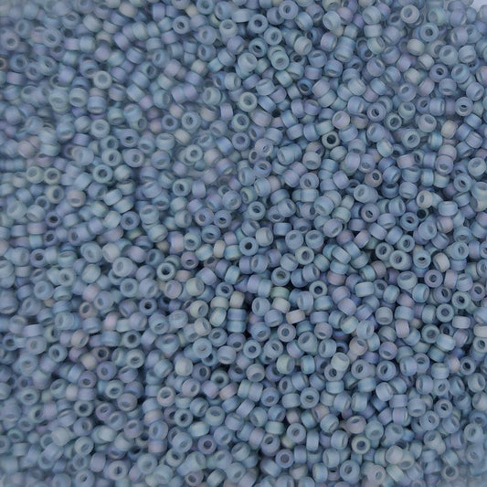 0152FR - 5g Size 15/0 Miyuki seed beads in Matt Gray AB