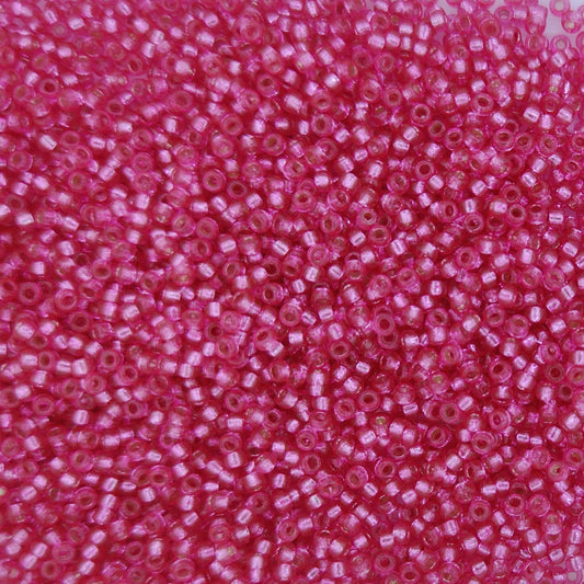 4266 - 5g Size 15/0 Miyuki seed beads in Duracoat Silver lined Hibiscus