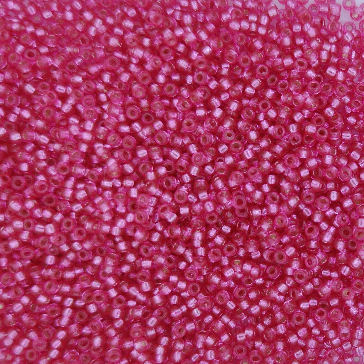 4266 - 25g Size 15/0 Miyuki seed beads in Duracoat Silver lined Hibiscus