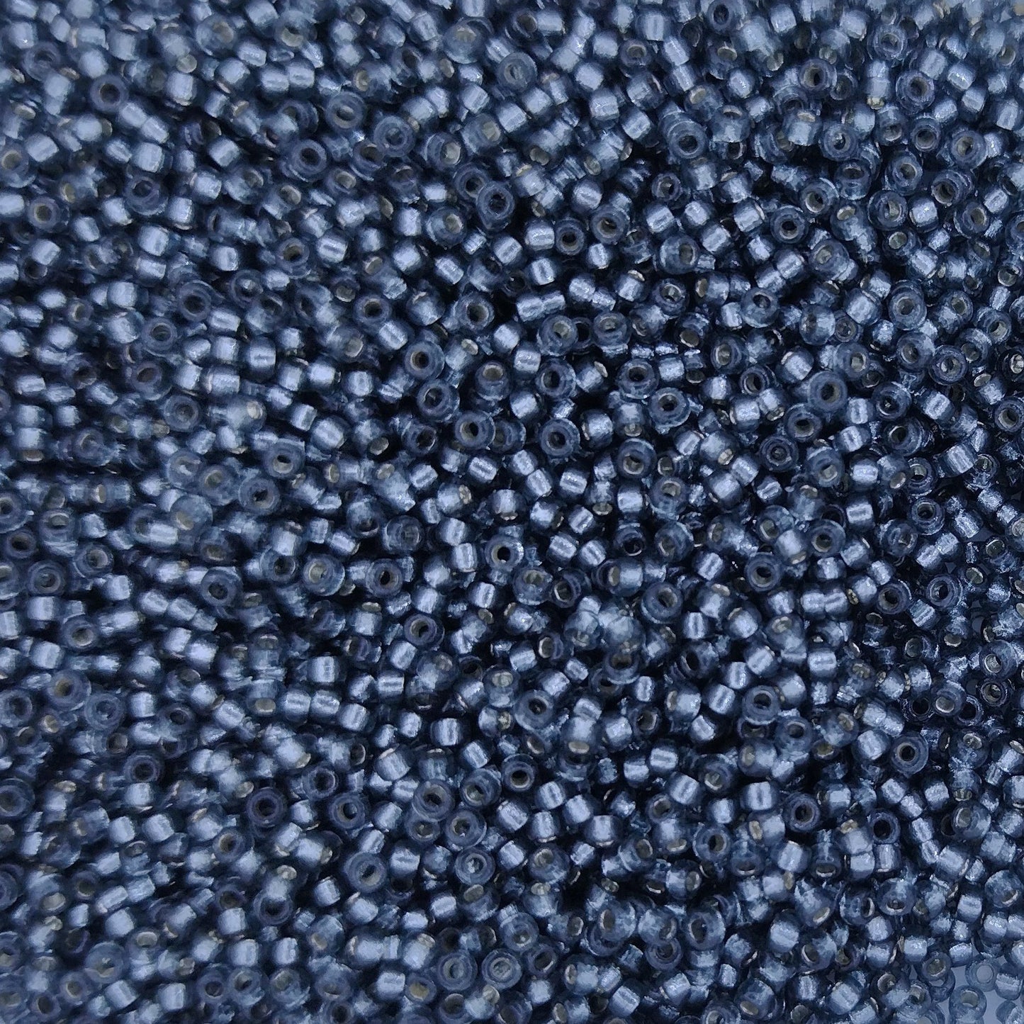 4275 - 5g Size 15/0 Miyuki seed beads in Duracoat Silver lined Light Blue Steel