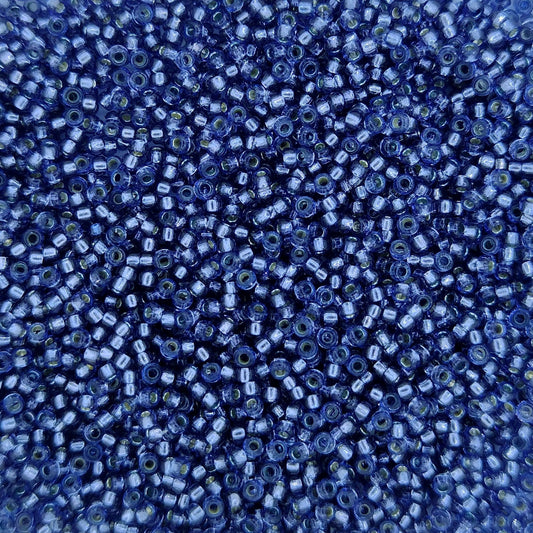 4276 - 25g Size 15/0 Miyuki seed beads in Duracoat Silver lined Prussian Blue