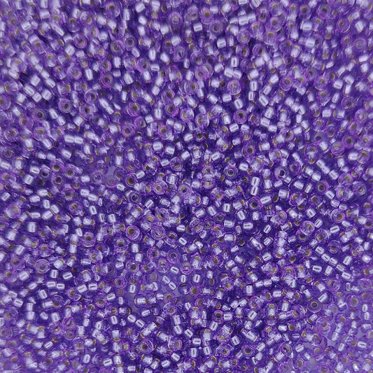 4278 - 25g Size 15/0 Miyuki seed beads in Duracoat Silver lined Dark Orchid