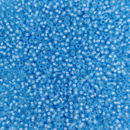 0573 - 25g Size 15/0 Miyuki seed beads in Silver lined Aqua