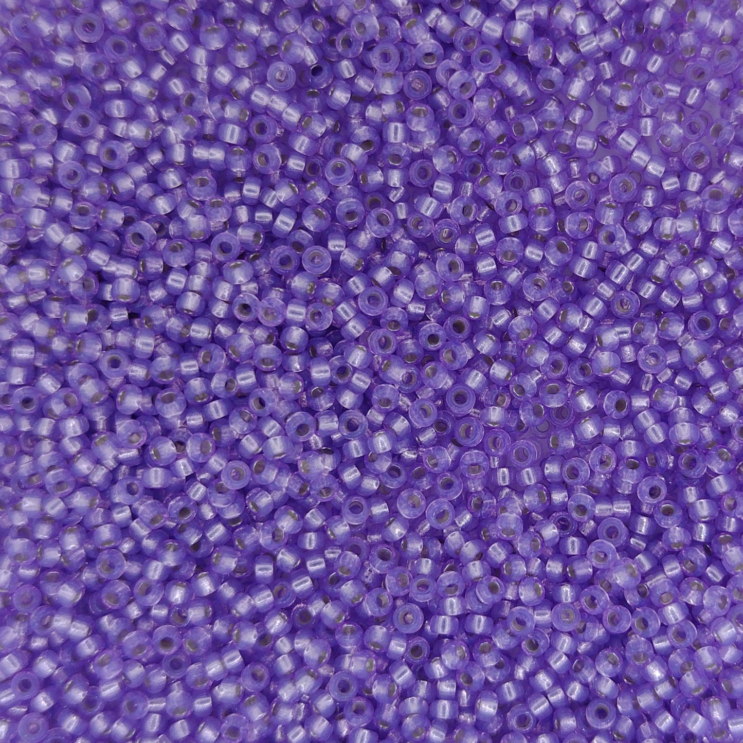 0574 - 25g Size 15/0 Miyuki seed beads in Lilac Silver lined Alabaster