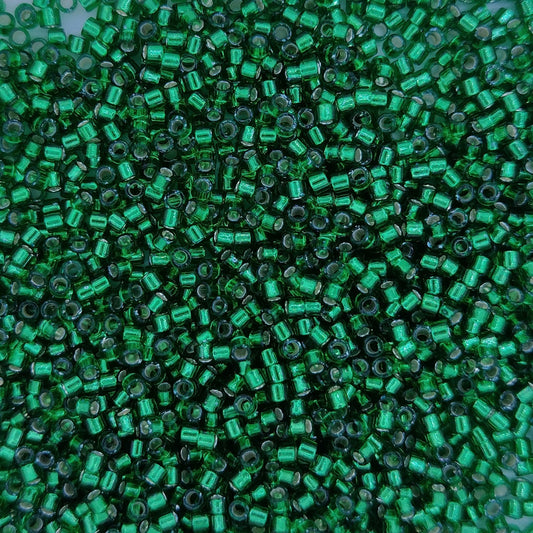 DB0605 - 5g Size 11/0 delicas in Silver lined Emerald