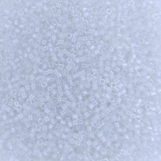 DB1671 - 1g Size 11/0 delicas in Pearl lined Crystal AB
