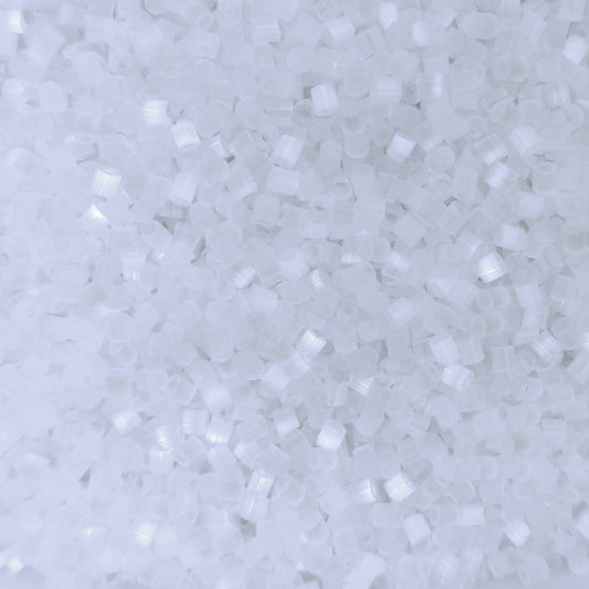 0037 - 10g Size 11/0 Miyuki seed beads in Crystal Silk Satin Cut Off