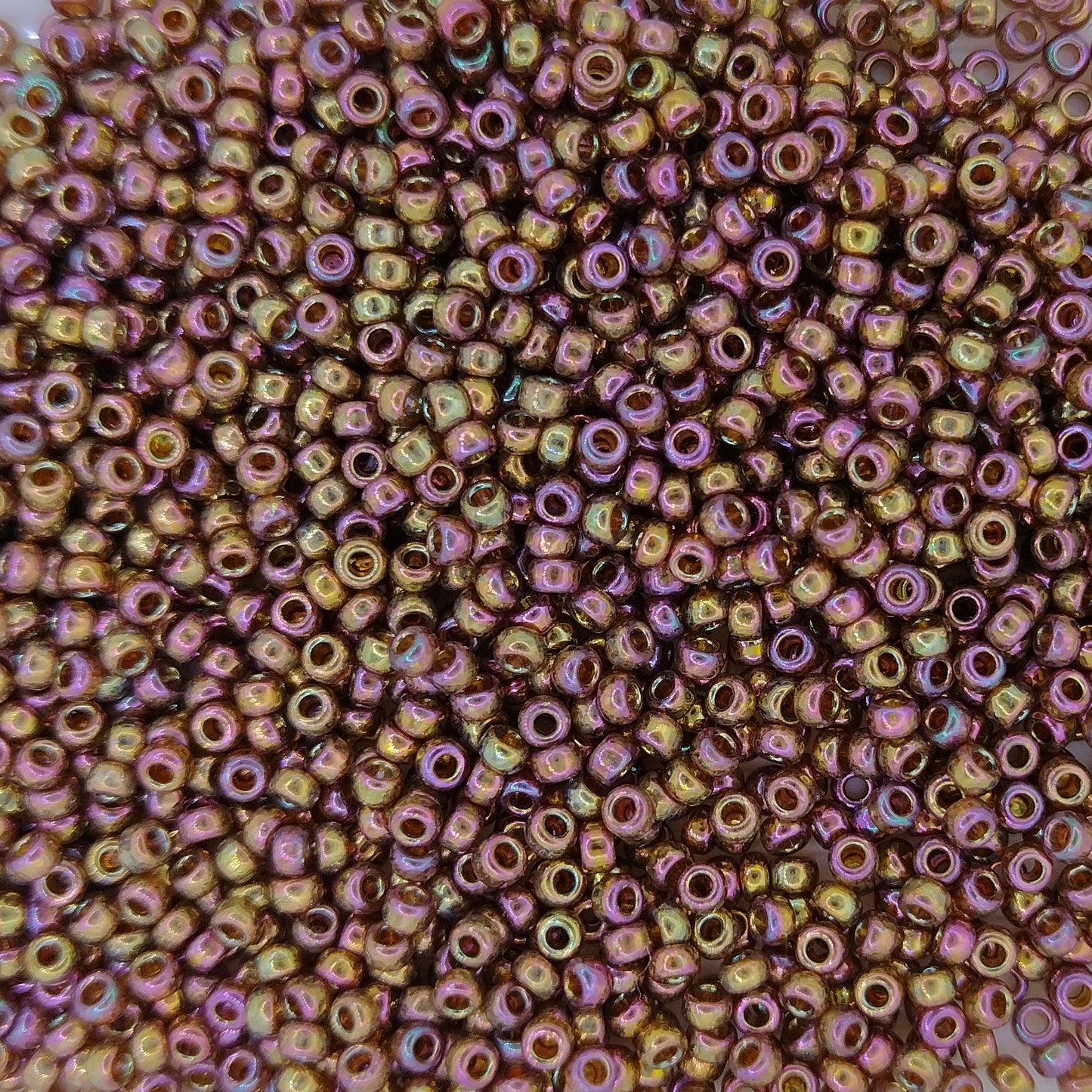 1891 - 10g Size 11/0 Miyuki seed beads in Dark Topaz Gold Lustre