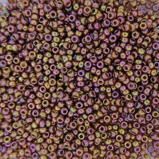 1891 - 10g Size 11/0 Miyuki seed beads in Dark Topaz Gold Lustre