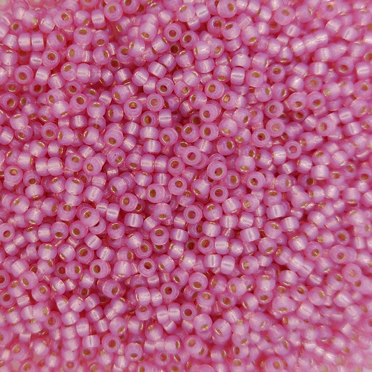 4237 - 10g Size 11/0 Miyuki seed beads in Duracoat Silver lined Pink