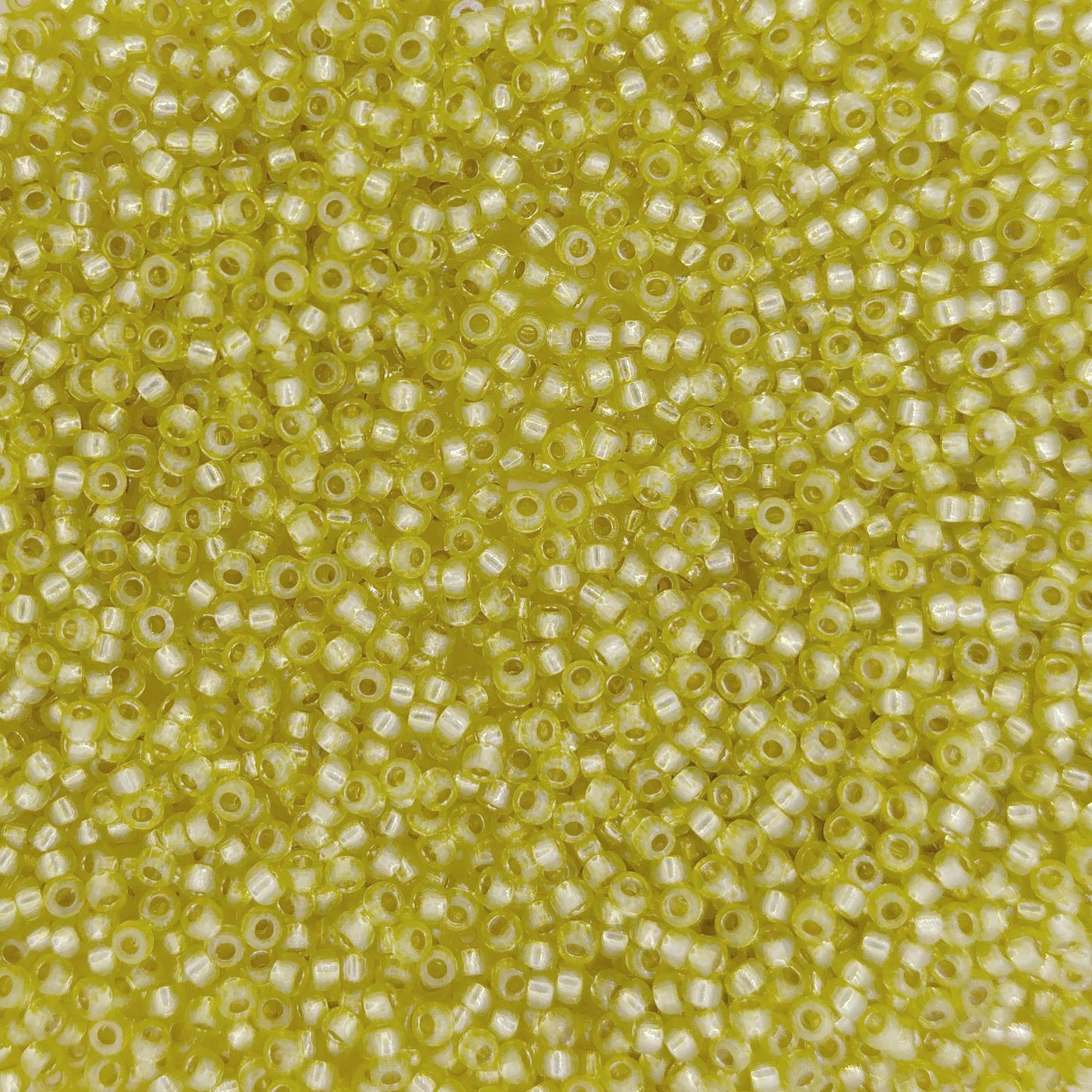 4236 - 25g Size 15/0 Miyuki seed beads in Duracoat Silver lined Yellow