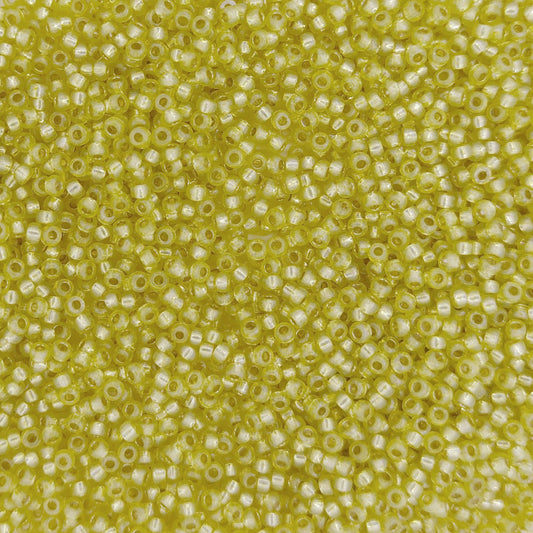 4236 - 25g Size 15/0 Miyuki seed beads in Duracoat Silver lined Yellow