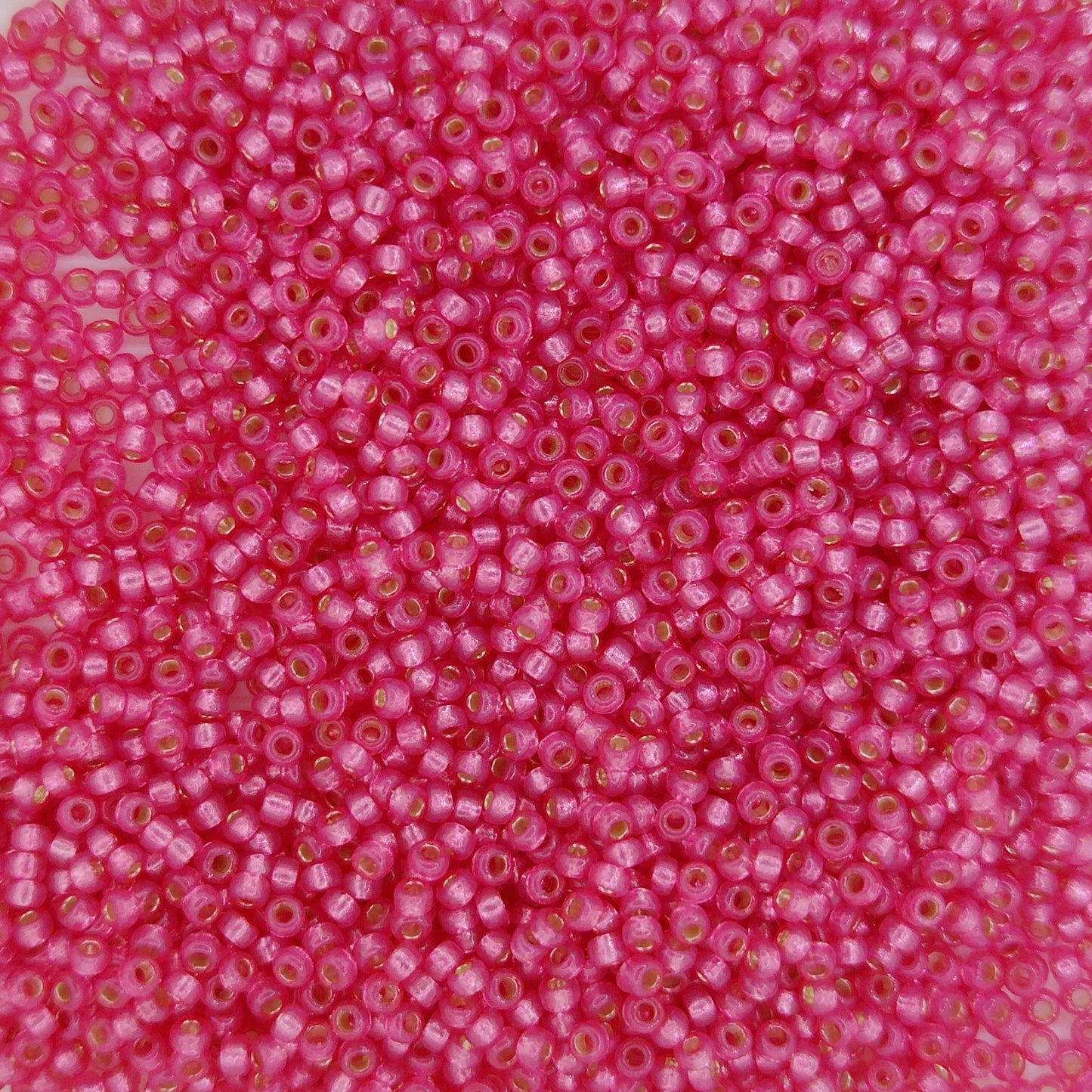4239 - 25g Size 15/0 Miyuki seed beads in Duracoat Silver lined Flamingo