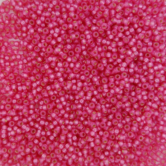 4239 - 25g Size 15/0 Miyuki seed beads in Duracoat Silver lined Flamingo