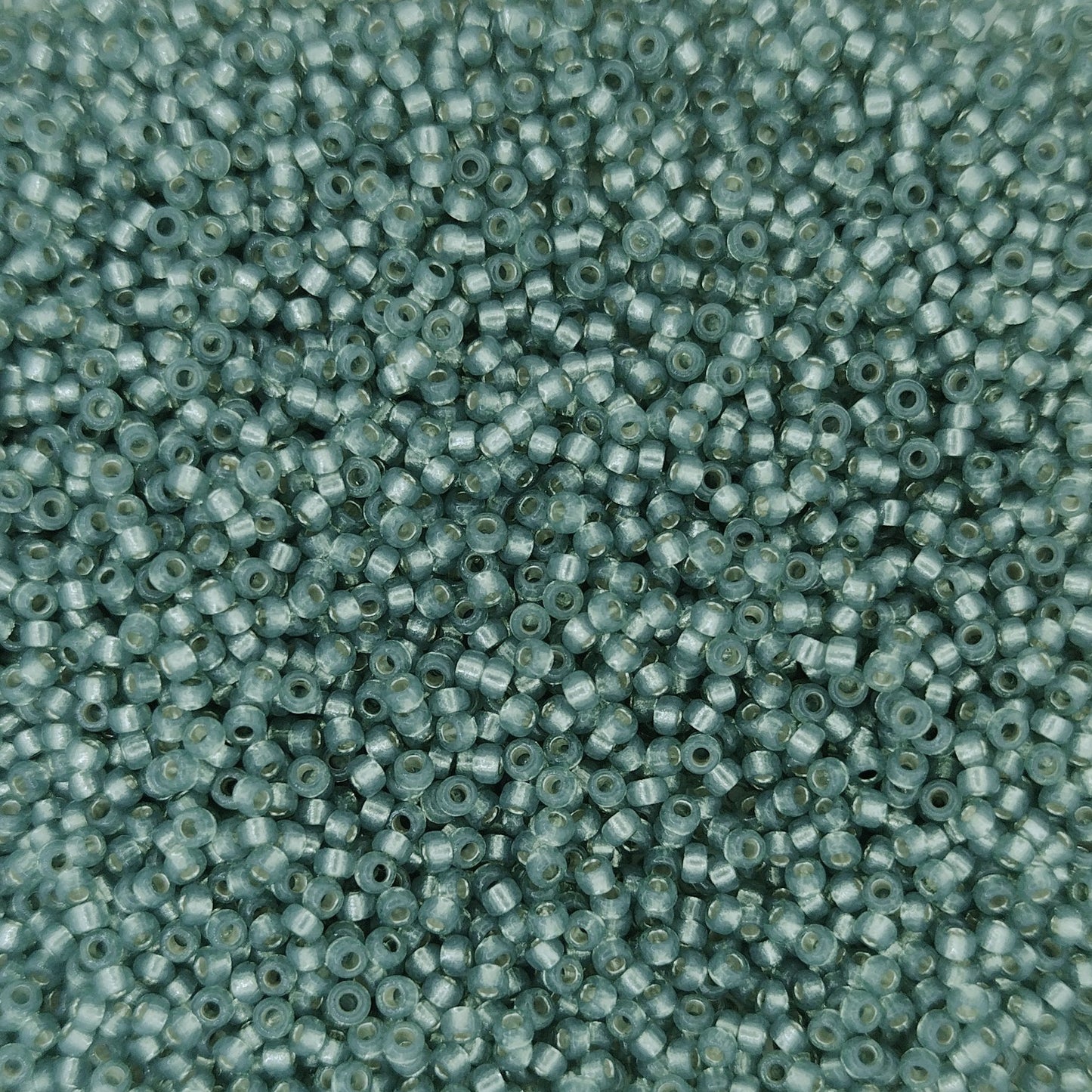 4241 - 5g Size 15/0 Miyuki seed beads in Duracoat Silver lined Dark Mint