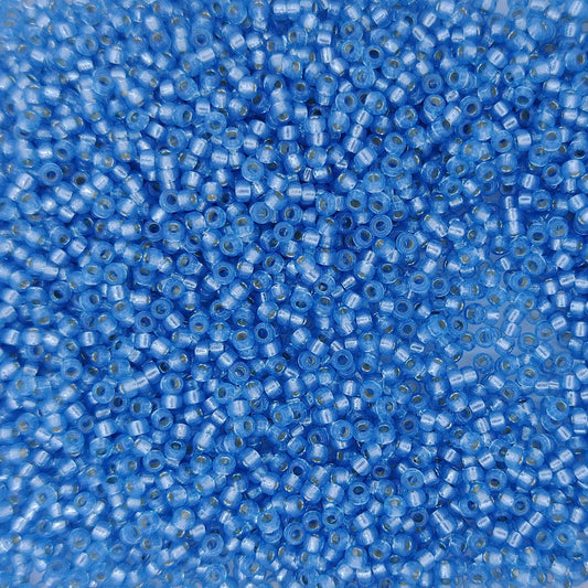 4242 - 5g Size 15/0 Miyuki seed beads in Duracoat Silver lined Aqua