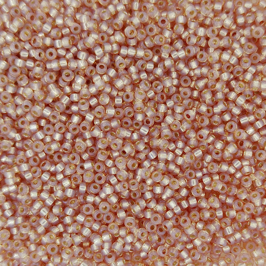 4243 - 5g Size 15/0 Miyuki seed beads in Duracoat Silver lined Topaz Gold
