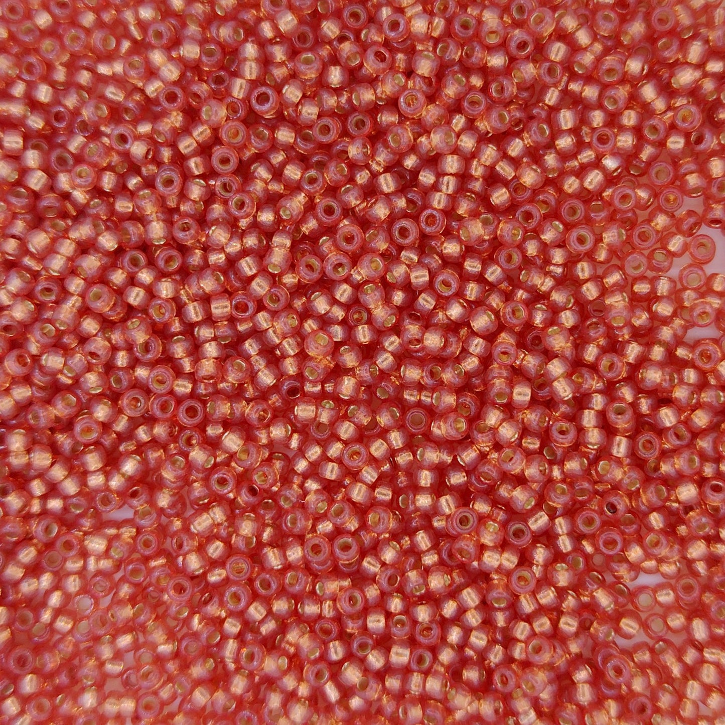 4244 - 25g Size 15/0 Miyuki seed beads in Duracoat Silver lined Persimmon