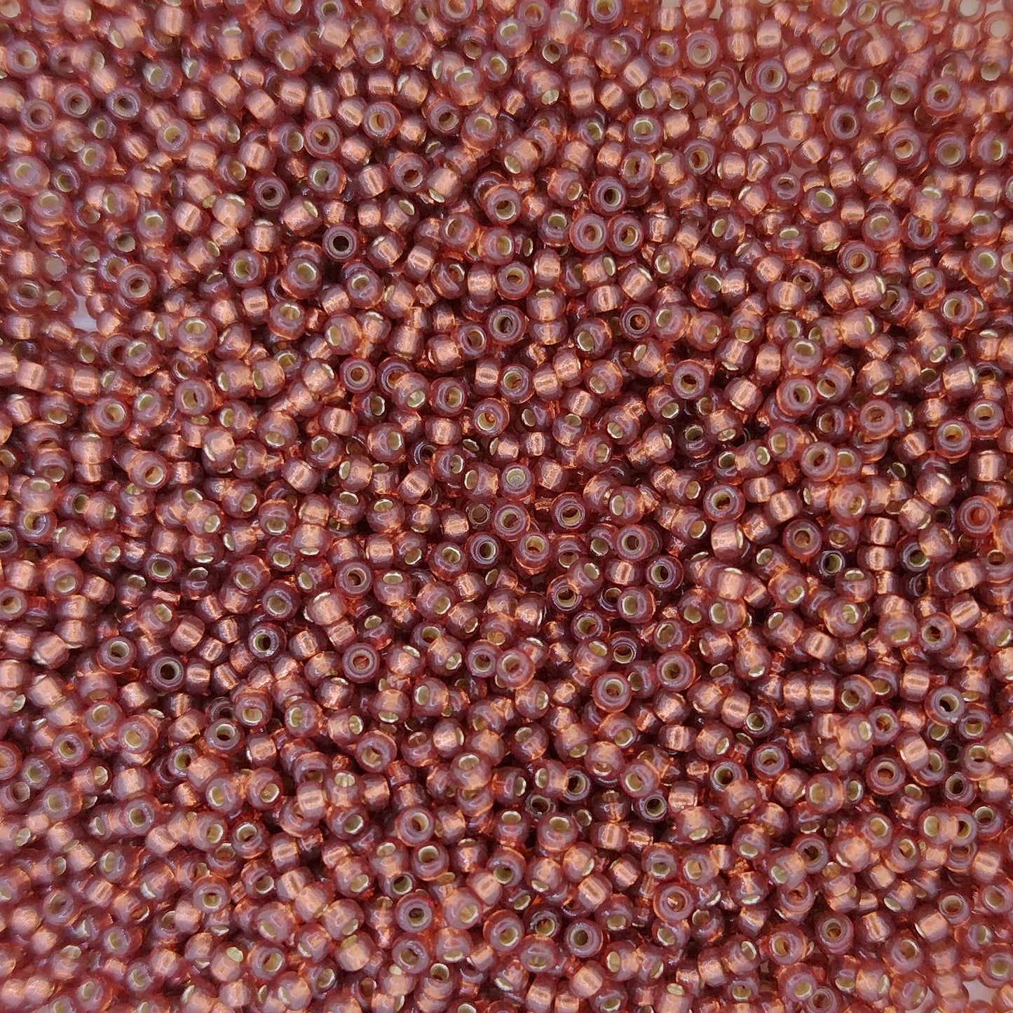 4245 - 25g Size 15/0 Miyuki seed beads in Duracoat Silver lined Nutmeg