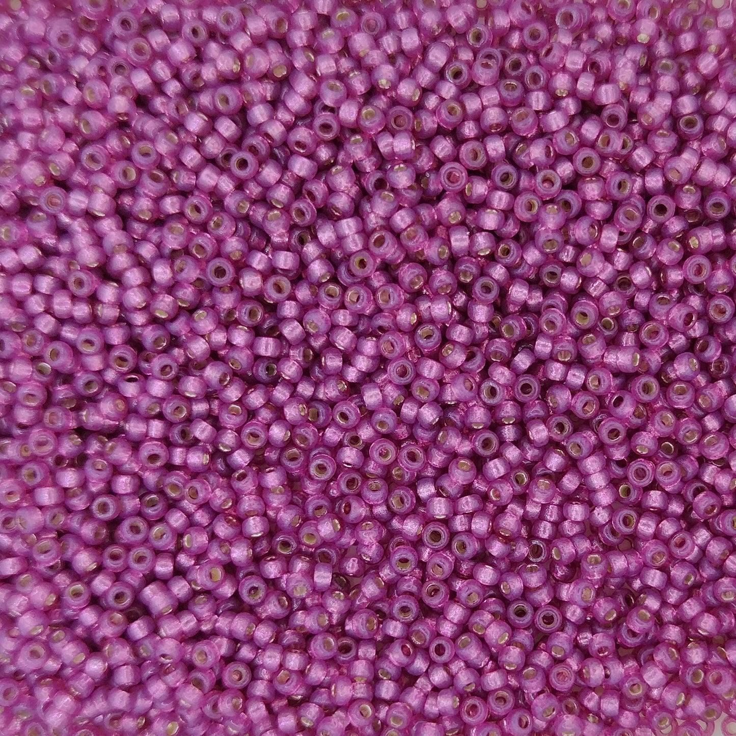 4247 - 5g Size 15/0 Miyuki seed beads in Duracoat Silver lined Peony Pink