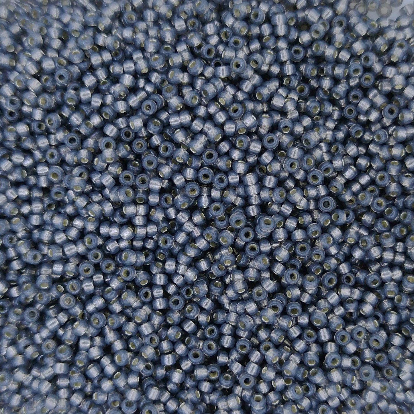 4251 - 25g Size 15/0 Miyuki seed beads in Duracoat Silver lined Smoke Grey