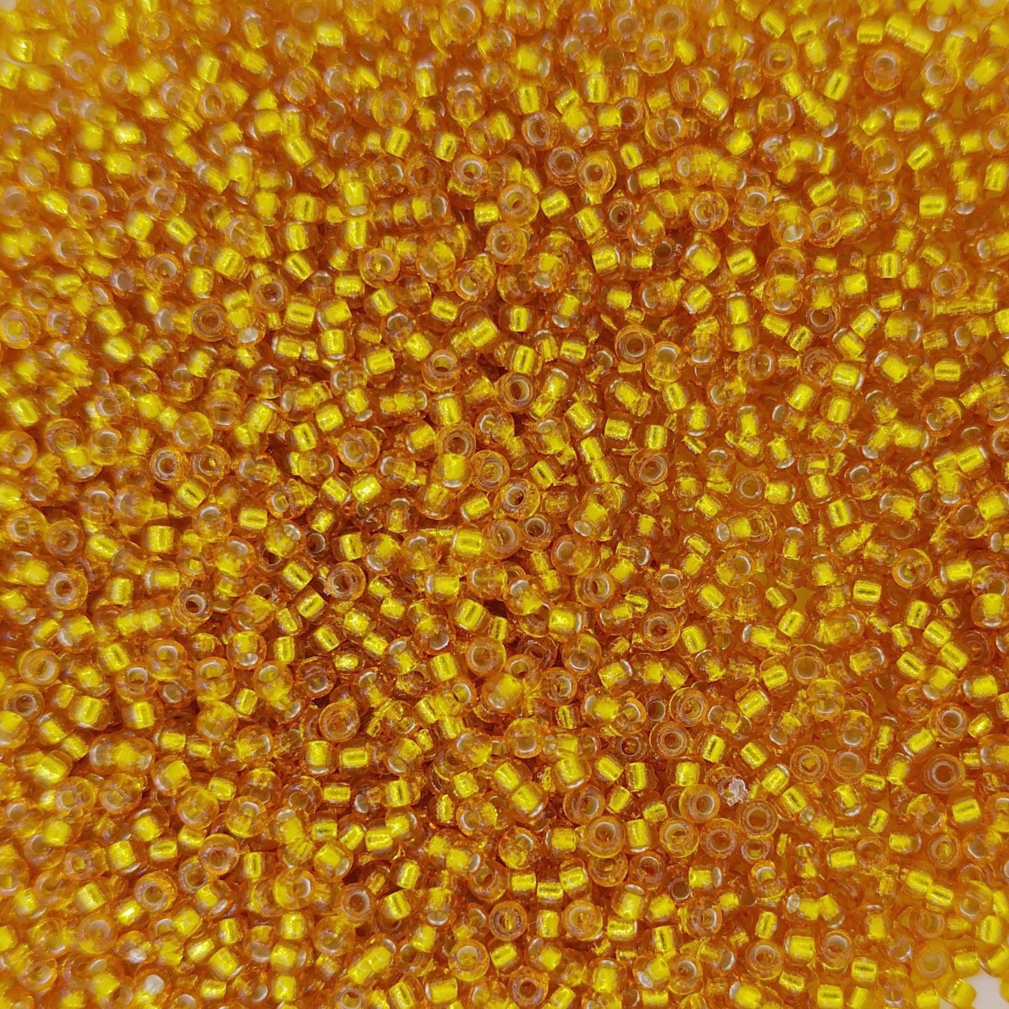 4261 - 5g Size 15/0 Miyuki seed beads in Duracoat Silver lined Amber Gold