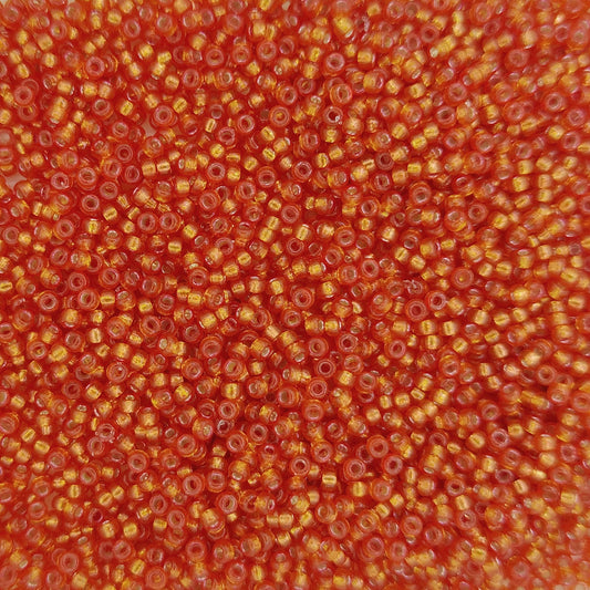 4264 - 5g Size 15/0 Miyuki seed beads in Duracoat Silver lined Pumpkin