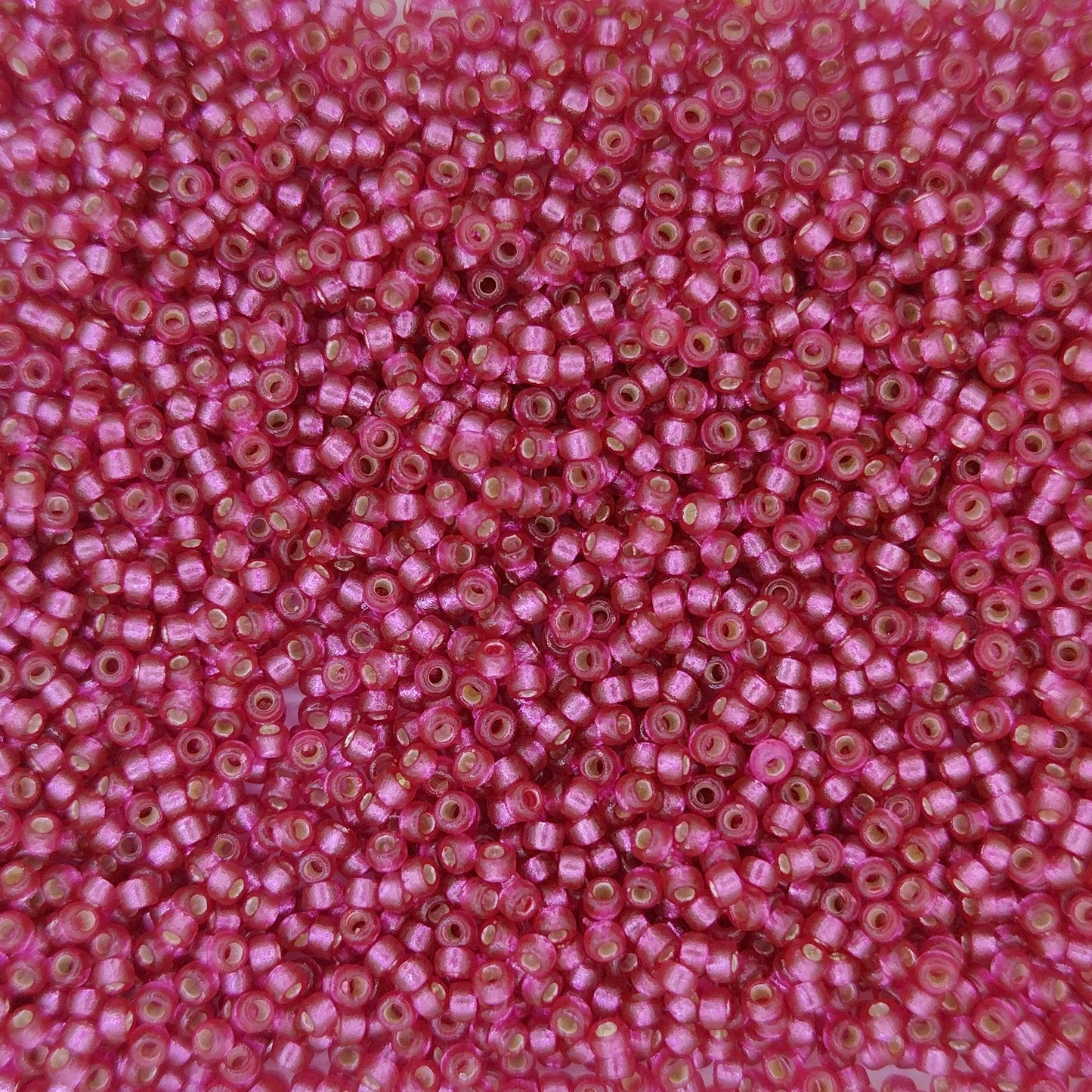 4268 - 25g Size 15/0 Miyuki seed beads in Duracoat Silver lined Raspberry