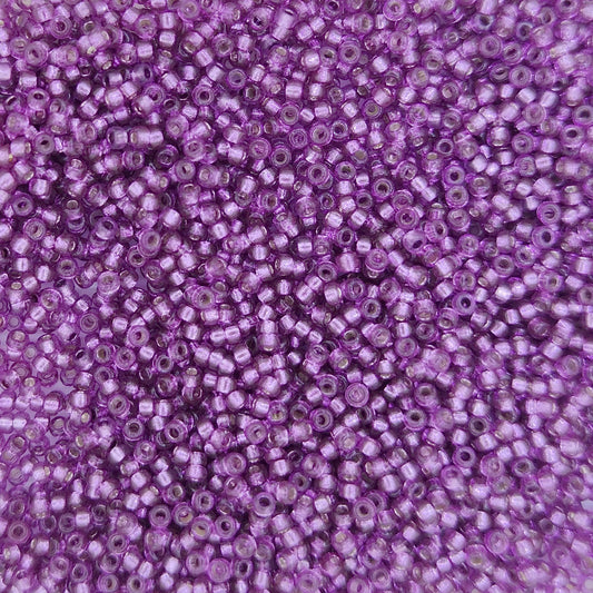 4279 - 25g Size 15/0 Miyuki seed beads in Duracoat Silver lined Deep Purple