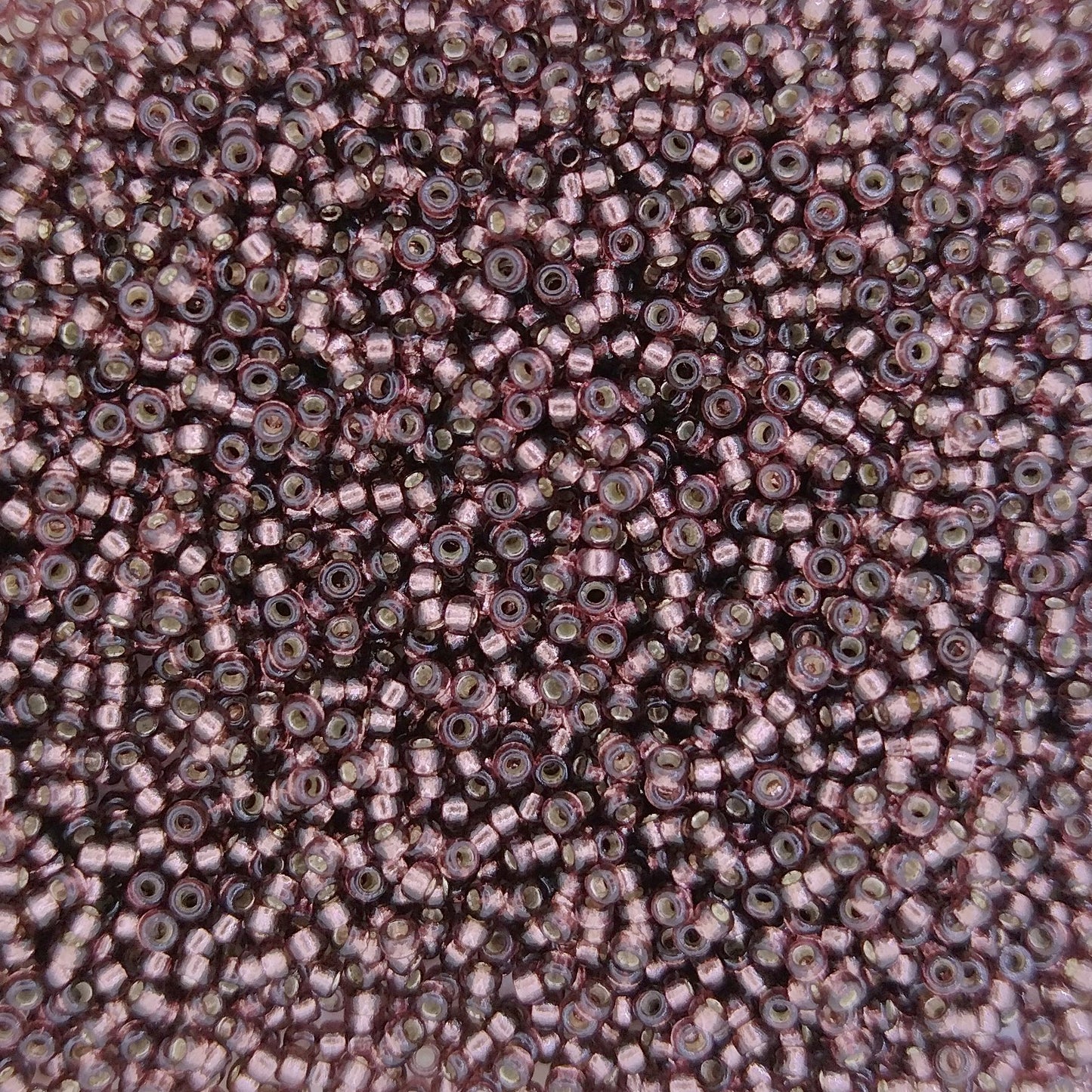 4280 - 25g Size 15/0 Miyuki seed beads in Duracoat Silver lined Plum